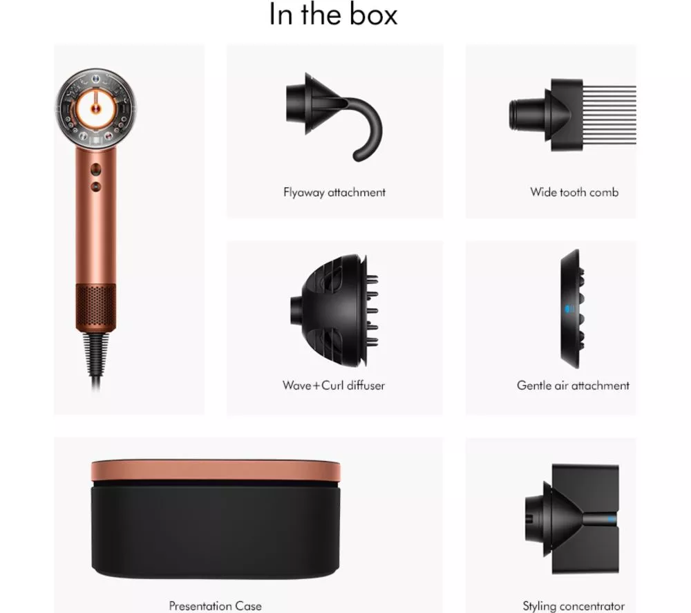 DYSON Supersonic Nural Curly+Coily Hair Dryer - Amber Silk & Pink Champagne - Image 8