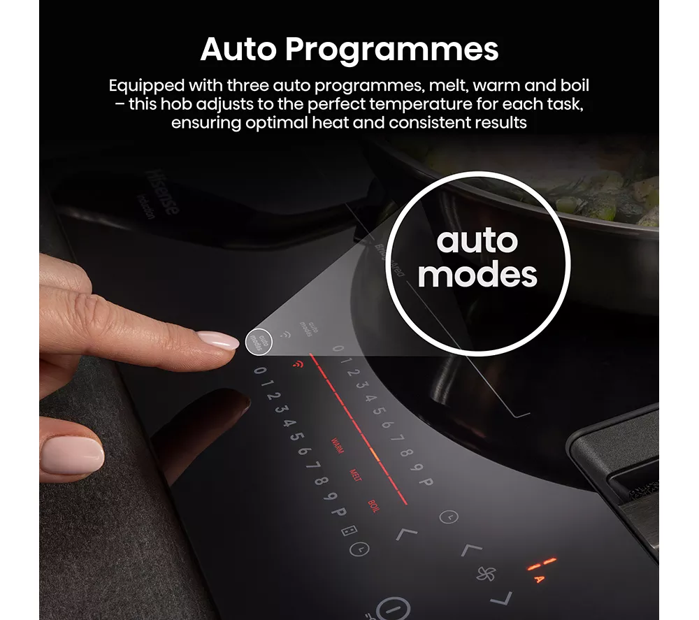 HISENSE Hi6 HEH8432BSCWF 83 cm Vented Induction Hob with Bridge Zone - Black - Image 9