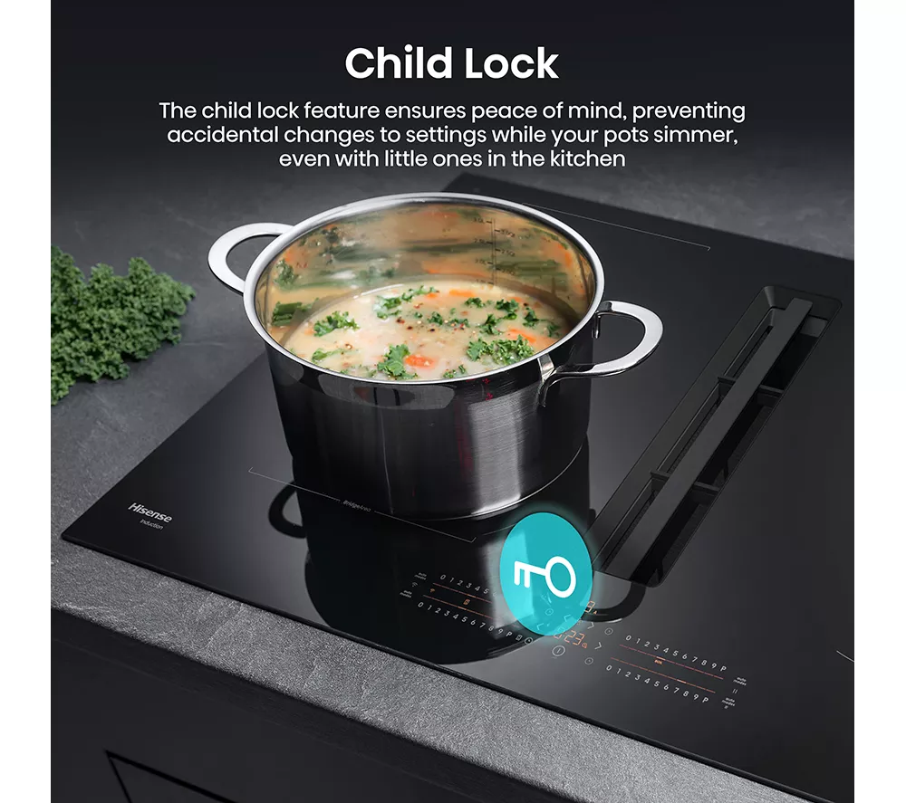HISENSE Hi6 HEH8432BSCWF 83 cm Vented Induction Hob with Bridge Zone - Black - Image 24