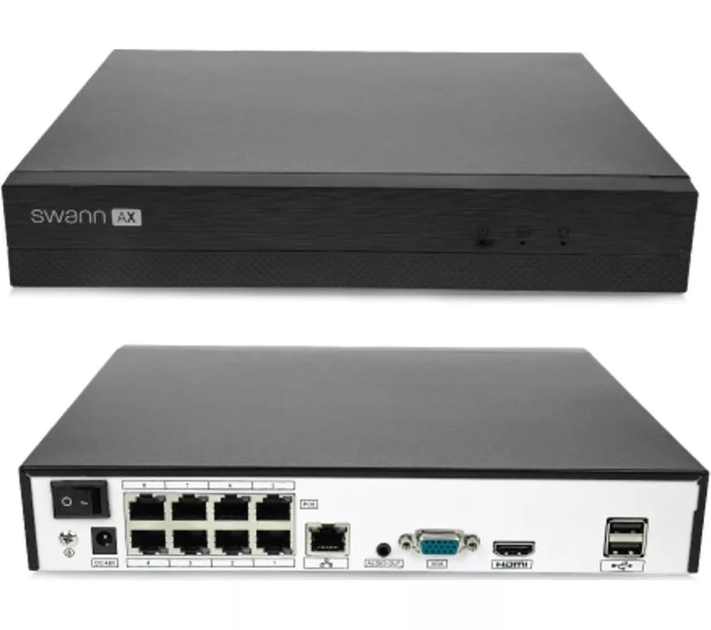 SWANN AdvancedX SWNVK-8ADVANX4D 8-channel 4K Ultra HD NVR Security System - 1TB, 4 Dome Cameras