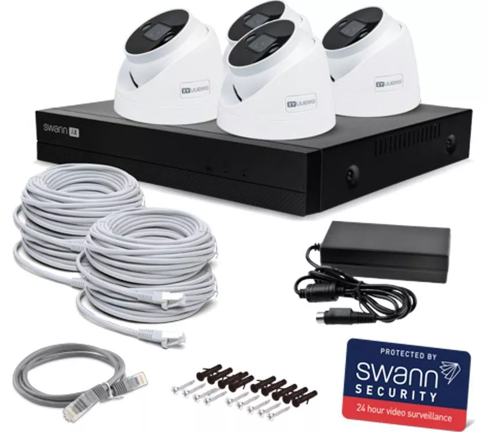 SWANN AdvancedX SWNVK-8ADVANX4D 8-channel 4K Ultra HD NVR Security System - 1TB, 4 Dome Cameras