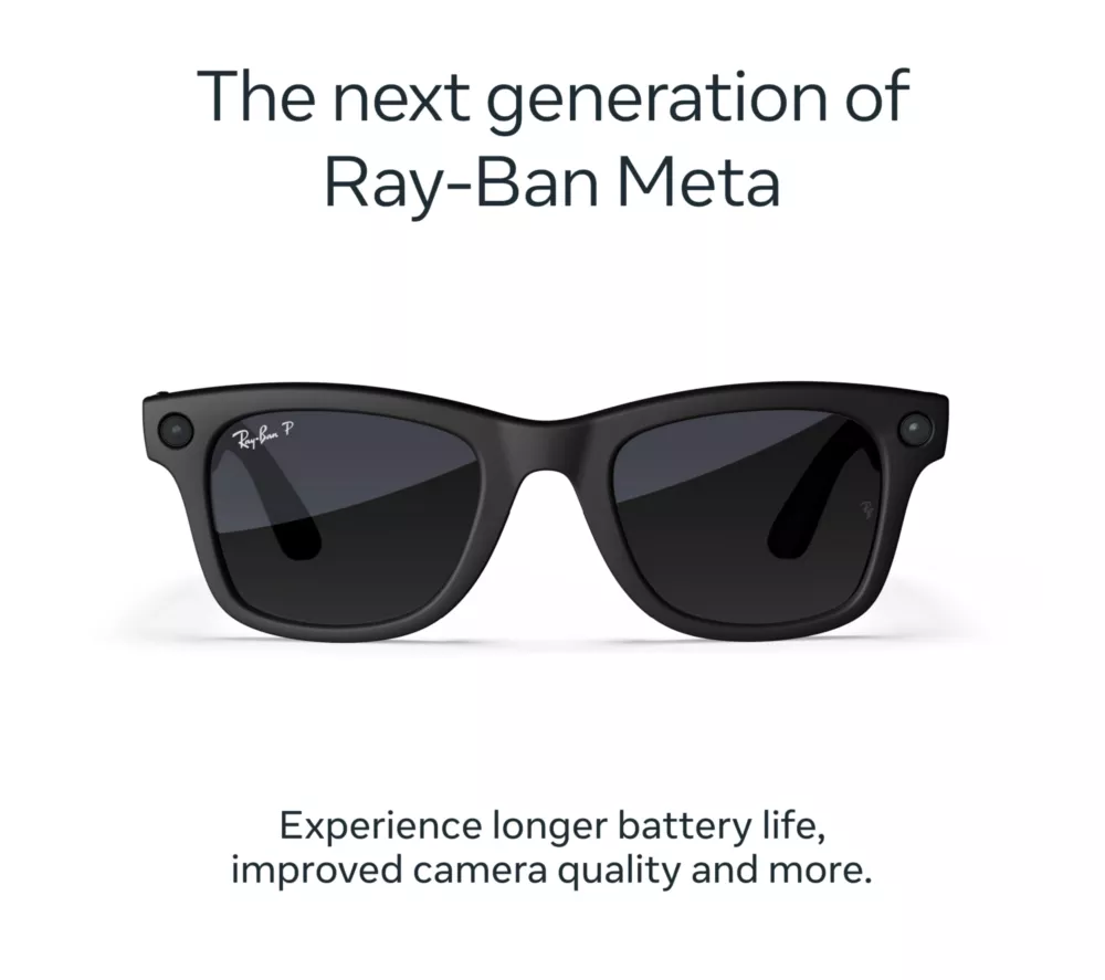 RAY-BAN Meta Wayfarer (Gen 2) Glasses - Matte Black with Gradient Graphite Lenses - Image 2