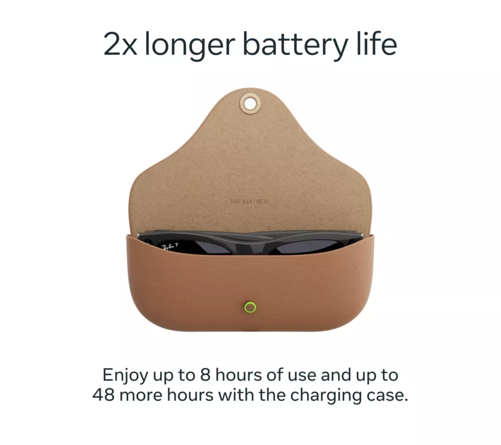 RAY-BAN Meta Skyler (Gen 2) Glasses - Shiny Black with Polarised Gradient Graphite Lenses - Image 6