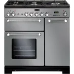 RANGEMASTER Kitchener 90 Dual Fuel Range Cooker - Stainless Steel & Chrome