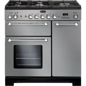 RANGEMASTER Kitchener 90 Dual Fuel Range Cooker - Stainless Steel & Chrome