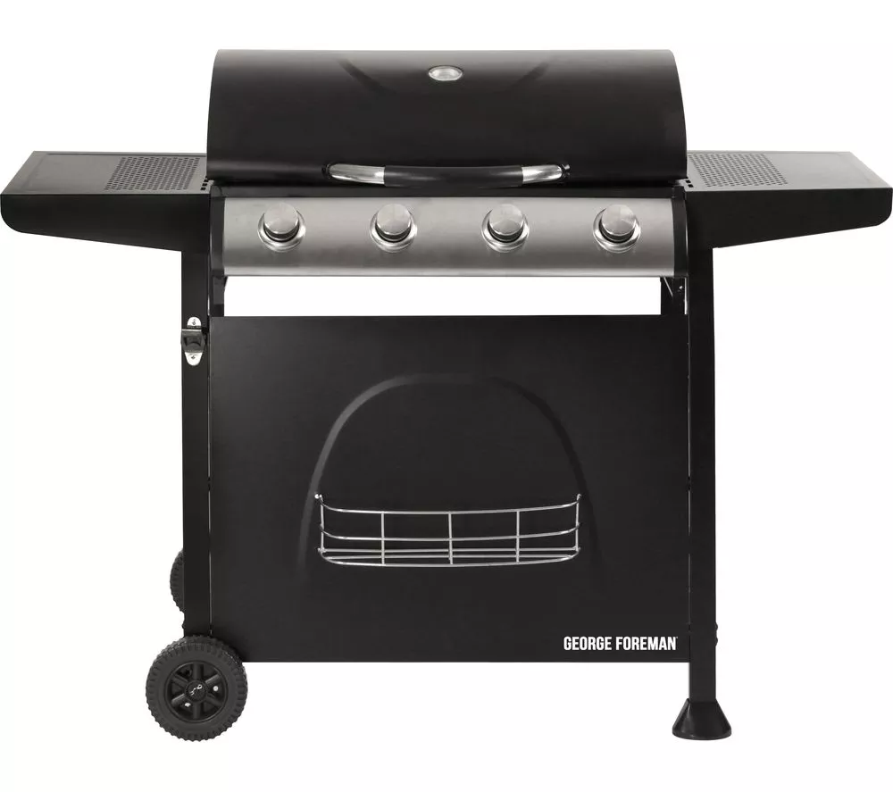GEORGE FOREMAN GFGBBQ4B Portable 4 Burner Grill Gas BBQ - Black
