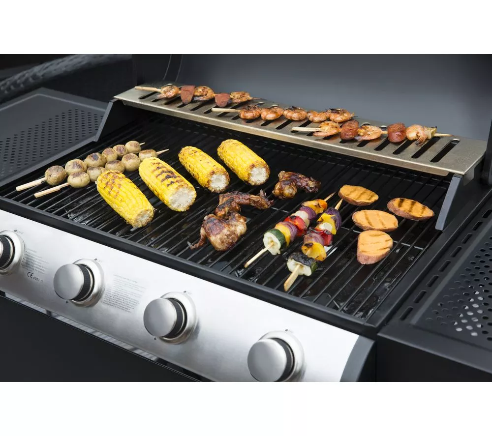 GEORGE FOREMAN GFGBBQ4B Portable 4 Burner Grill Gas BBQ - Black