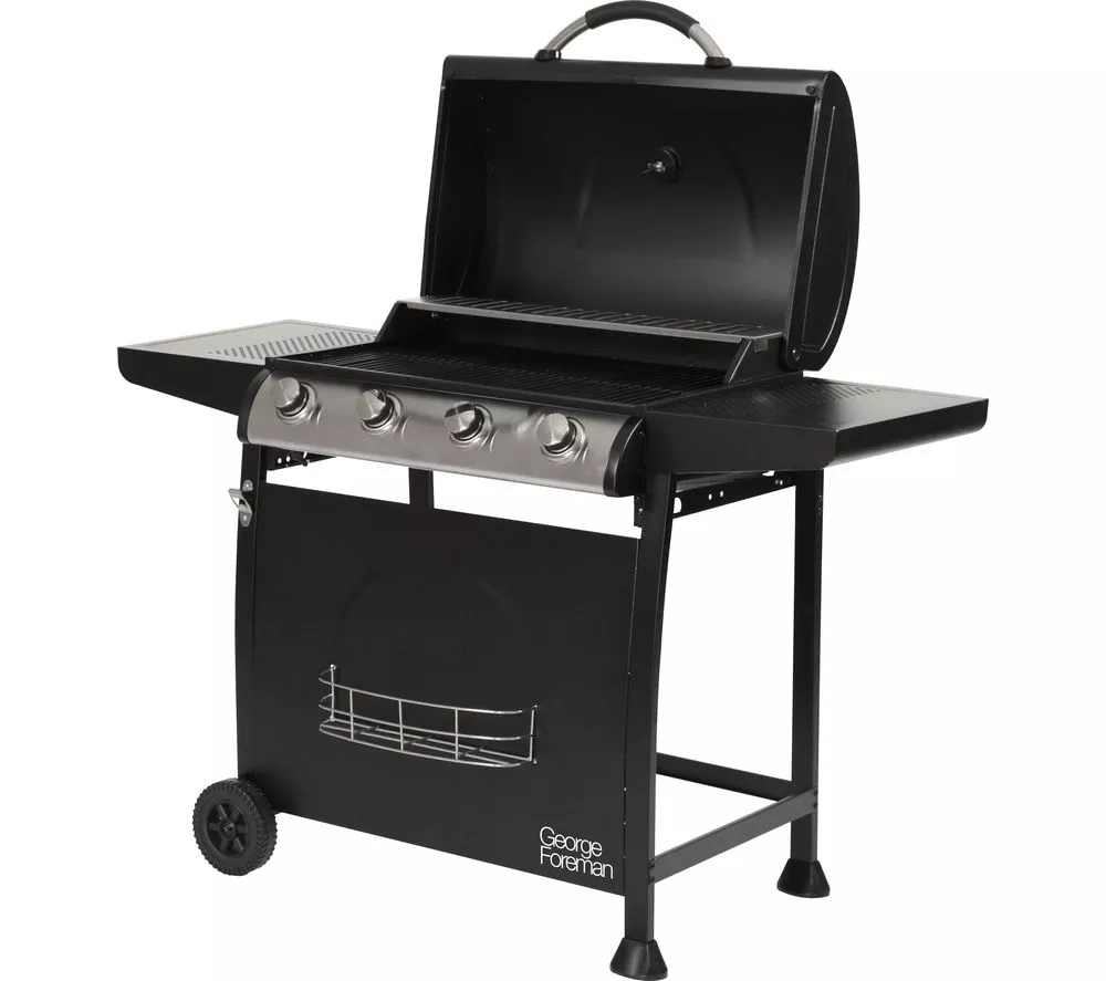 GEORGE FOREMAN GFGBBQ4B Portable 4 Burner Grill Gas BBQ - Black