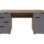 ALPHASON Kentucky Desk - Oak & Grey