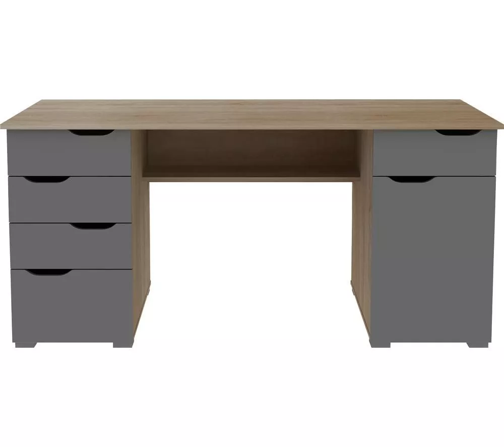 ALPHASON Kentucky Desk - Oak & Grey