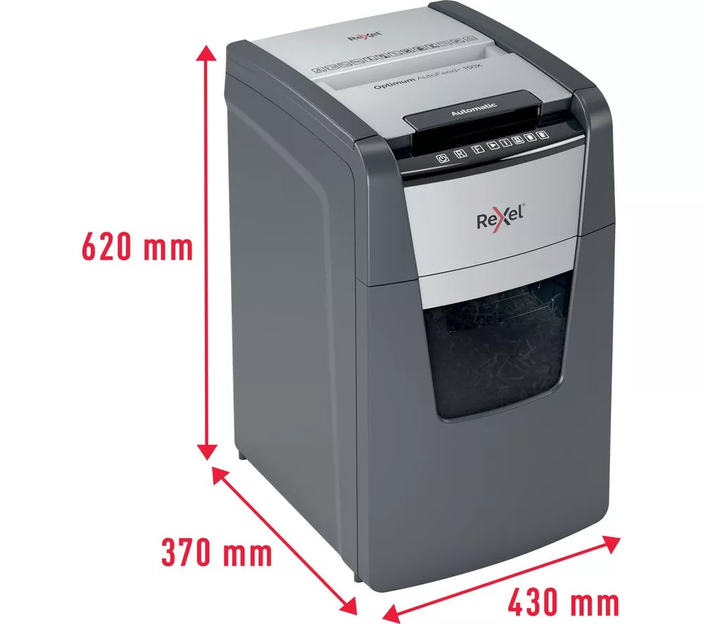 REXEL Optimum AutoFeed+ 150X Cross Cut Paper Shredder