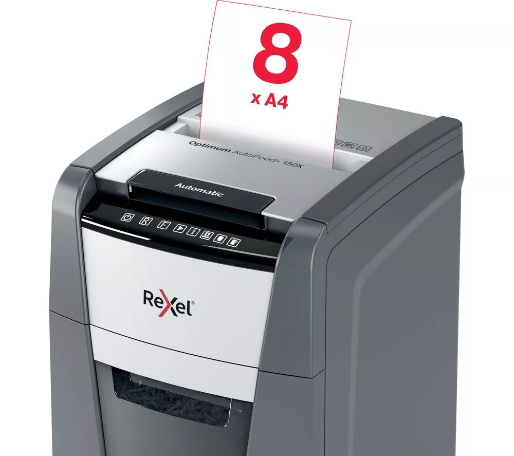 REXEL Optimum AutoFeed+ 150X Cross Cut Paper Shredder