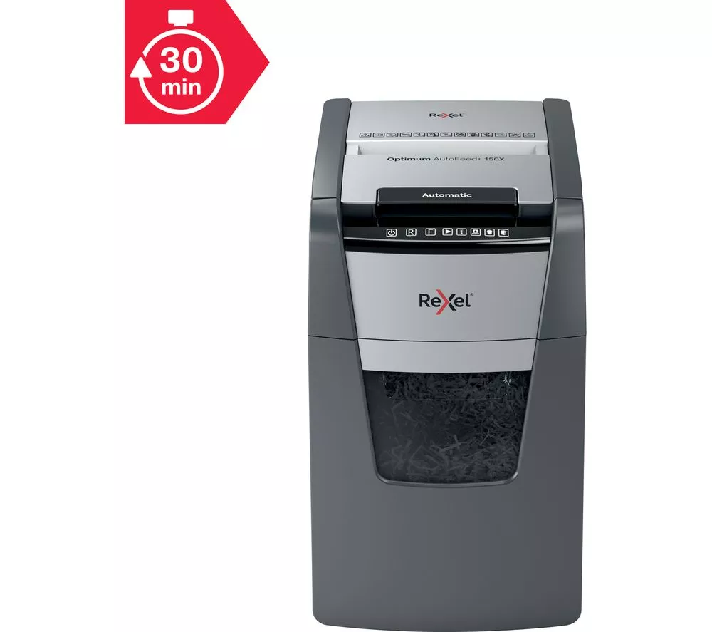 REXEL Optimum AutoFeed+ 150X Cross Cut Paper Shredder