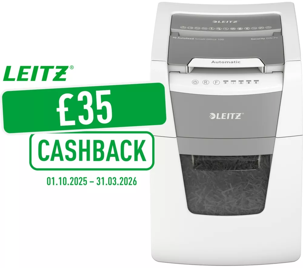 LEITZ IQ AutoFeed Small Office 100 P4 Cross Cut Paper Shredder - Image 2
