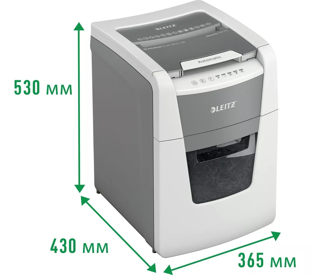 LEITZ IQ AutoFeed Small Office 100 P4 Cross Cut Paper Shredder - Image 8
