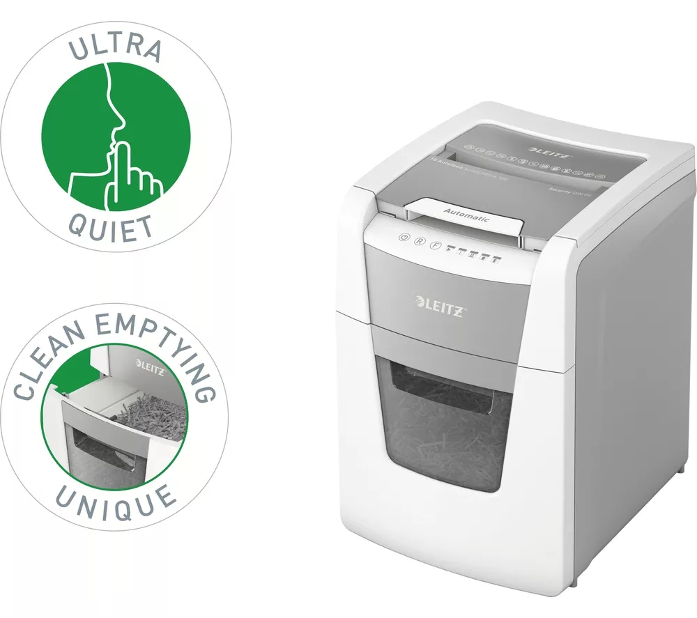LEITZ IQ AutoFeed Small Office 100 P4 Cross Cut Paper Shredder - Image 9