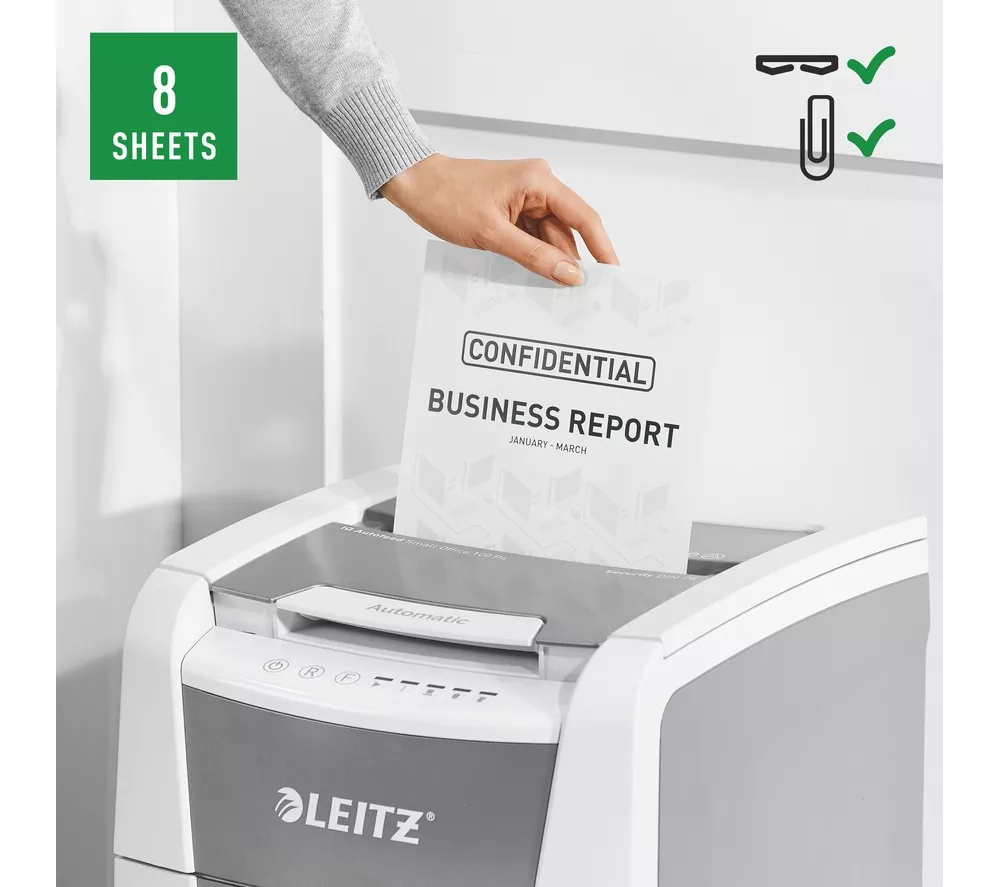 LEITZ IQ AutoFeed Small Office 100 P4 Cross Cut Paper Shredder - Image 12