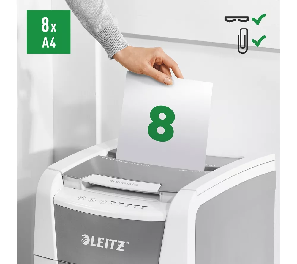 LEITZ IQ AutoFeed Small Office 100 P4 Cross Cut Paper Shredder - Image 13