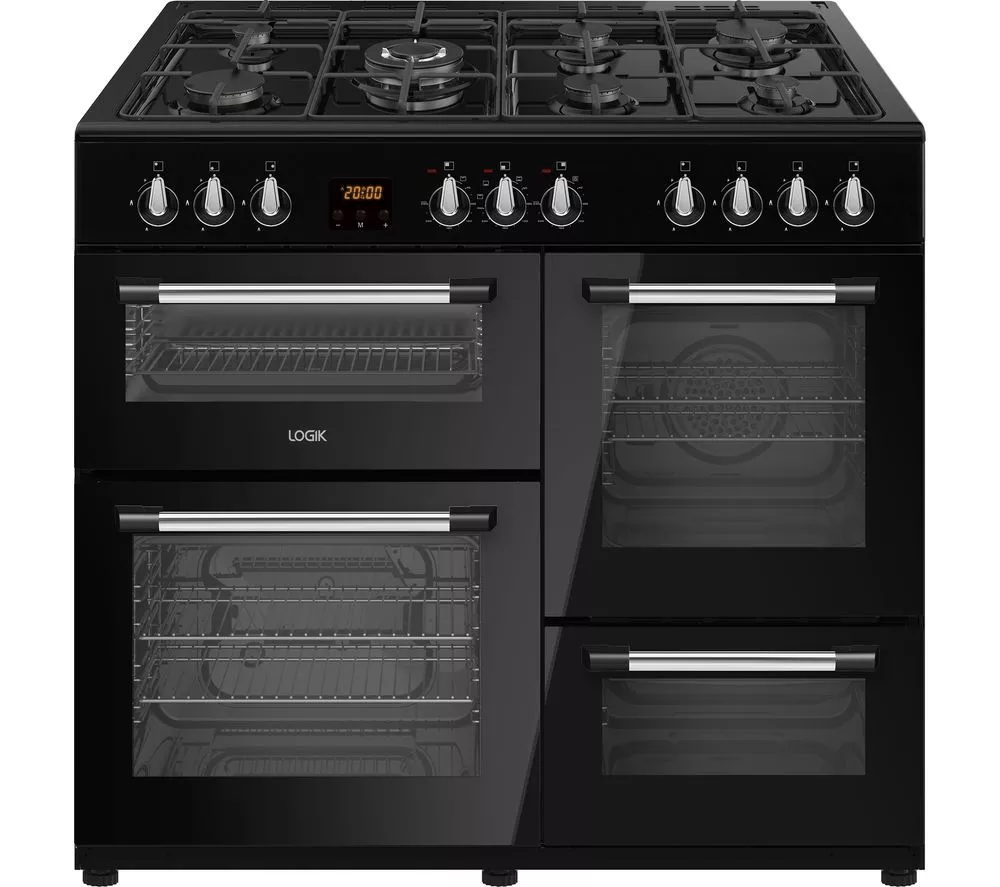 LOGIK LRC100B21 100 cm Dual Fuel Range Cooker - Black - Image 3