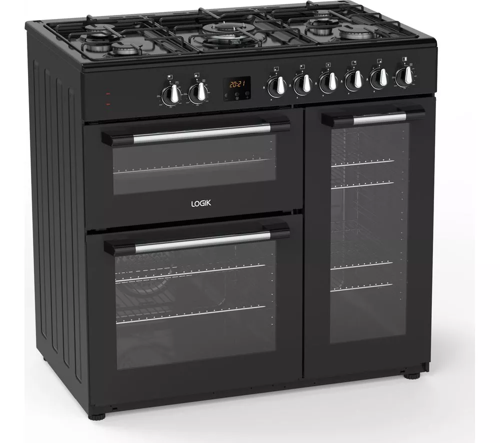 LOGIK LRC90B21 90 cm Dual Fuel Range Cooker - Black - Image 3