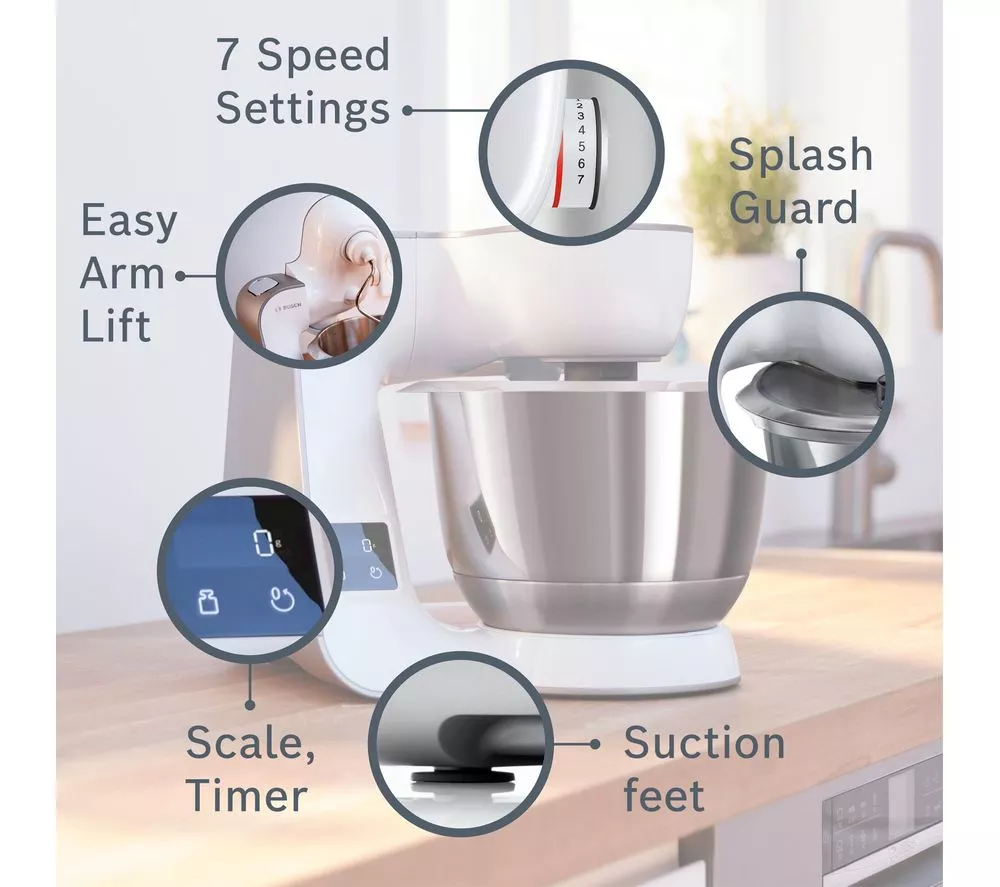 BOSCH CreationLine Serie 4 MUM5XW40G Stand Mixer – Champagne