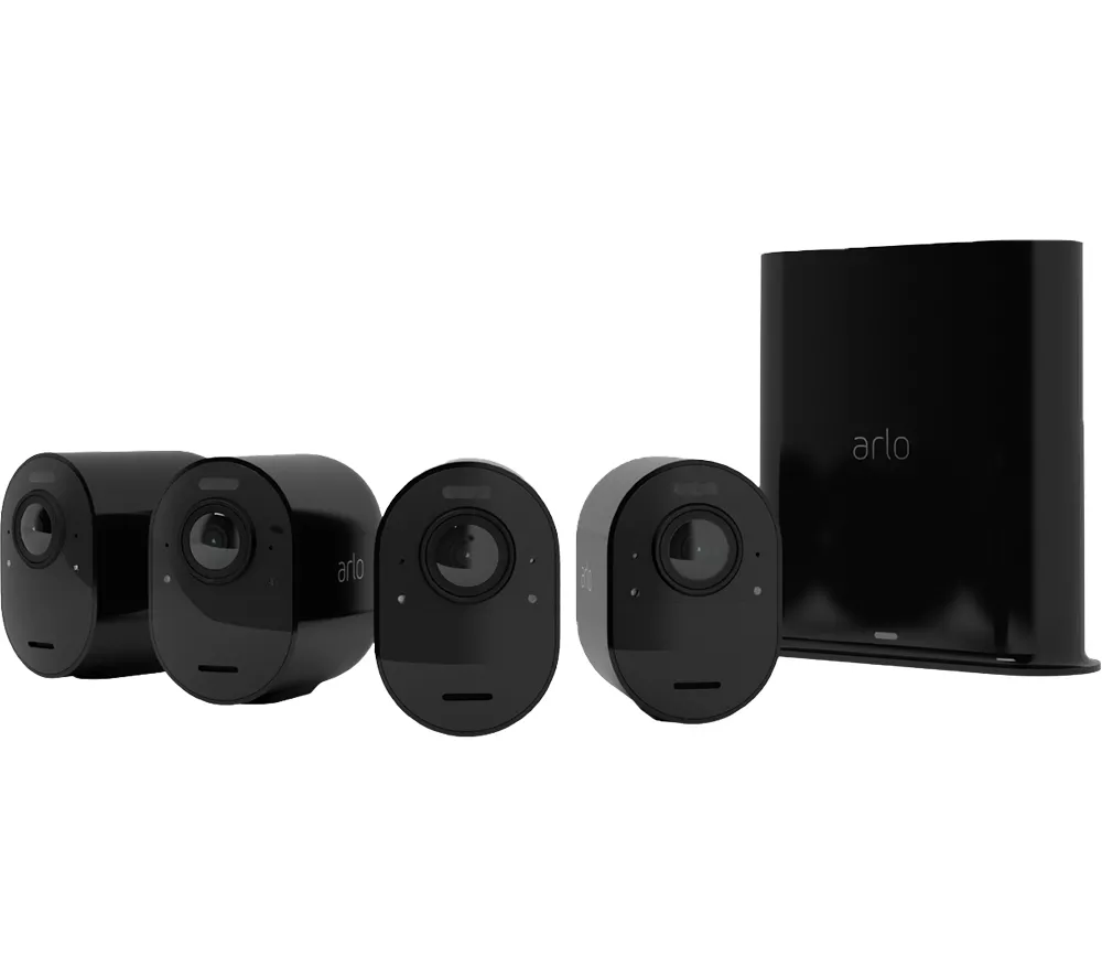 ARLO Ultra 2 4K Ultra HD WiFi Security Camera System - 4 Cameras Black
