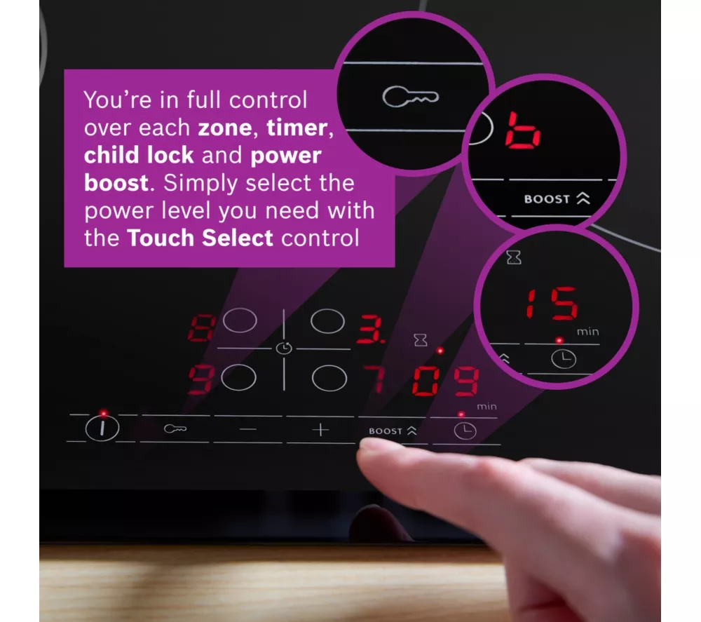 BOSCH Series 4 PIE631BB5E 59 cm Electric Induction Hob - Black