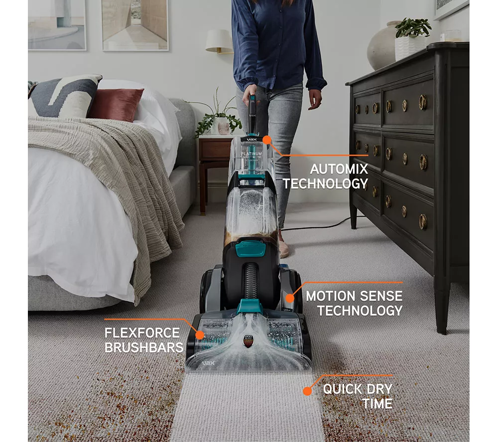 VAX Platinum Smartwash Pet-Design Upright Carpet Cleaner - Charcoal & Teal