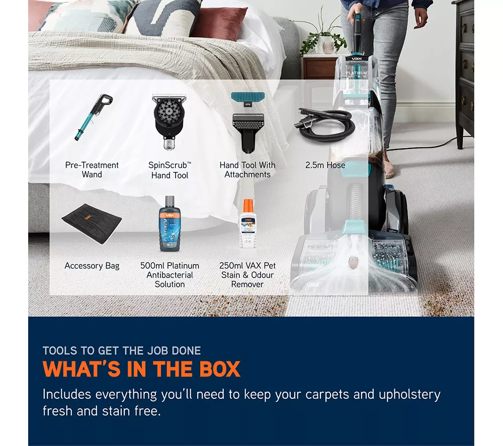 VAX Platinum Smartwash Pet-Design Upright Carpet Cleaner - Charcoal & Teal