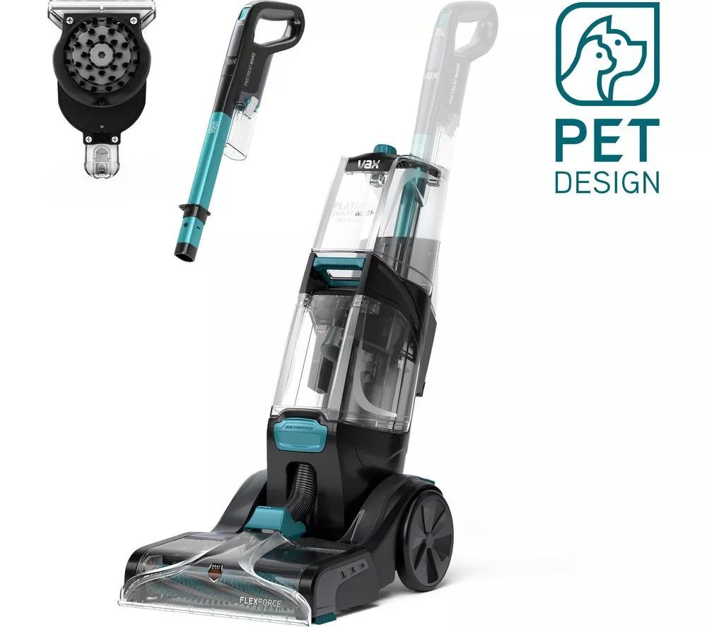 VAX Platinum Smartwash Pet-Design Upright Carpet Cleaner - Charcoal & Teal