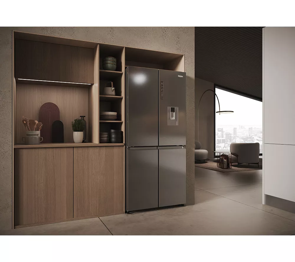 HAIER HCR3818EWMM Fridge Freezer - Platinum Inox - Image 24