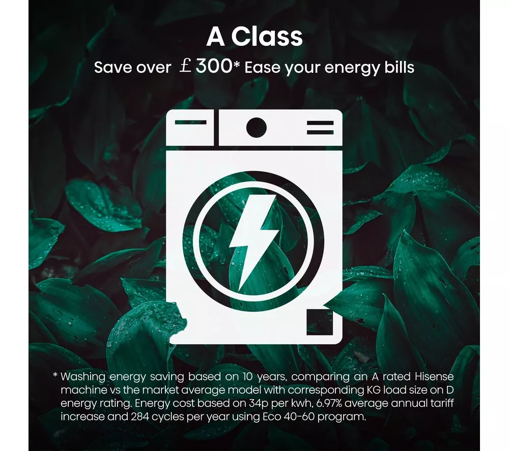 HISENSE 5S Series Auto Dosing WD5S1245BW WiFi-enabled 12 kg Washer Dryer - White - Image 6