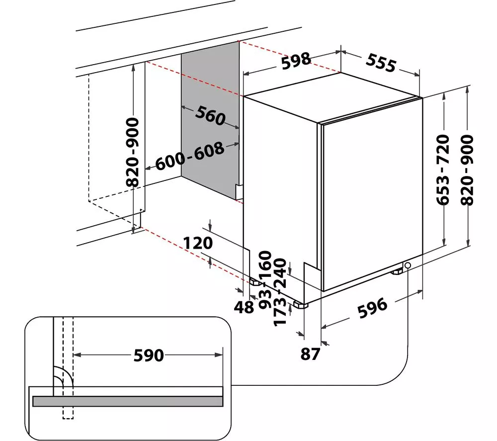 INDESIT D2I HL326 UK Fully Integrated Full-size Dishwasher - White - Image 6