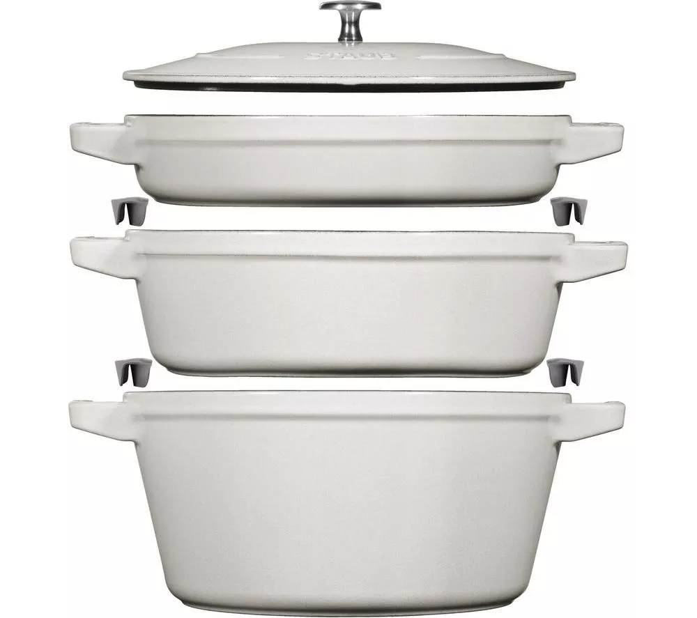 STAUB 40508-388-0 3-piece Cookware Set - White Truffle