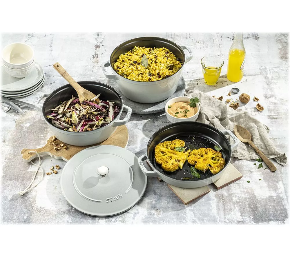 STAUB 40508-388-0 3-piece Cookware Set - White Truffle