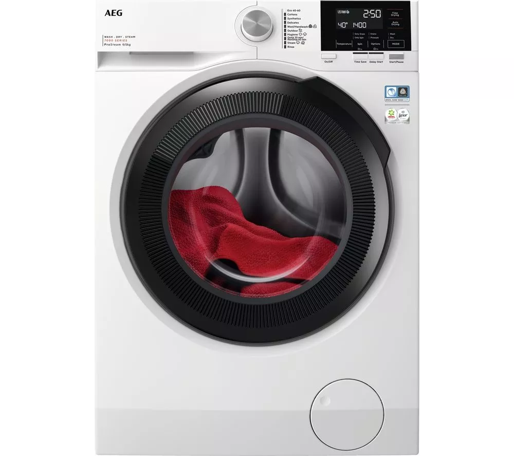 AEG 7000 Series LWR7195M4B 9 kg Washer Dryer - White