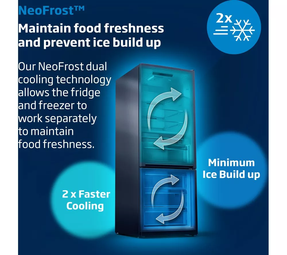 BEKO ASP342VPZ American-Style Fridge Freezer - Black Steel