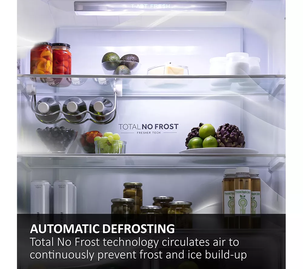 HAIER HTW5618ENMP Fridge Freezer - Platinum Inox
