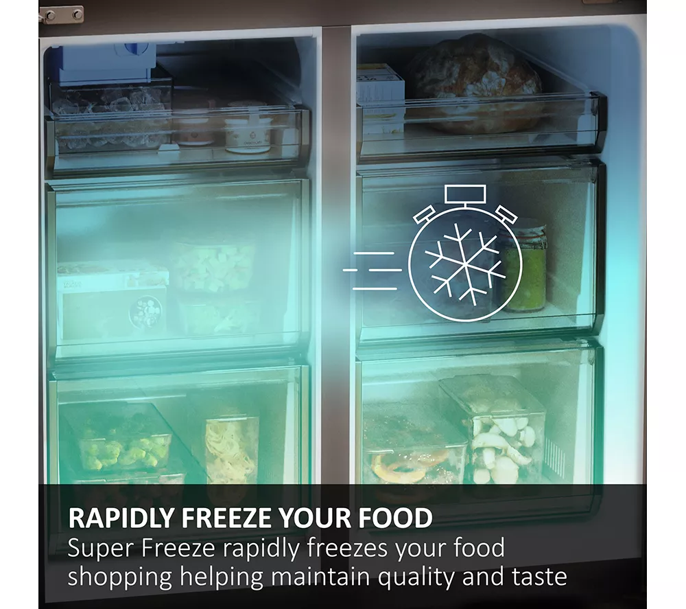 HAIER HTW5618ENMP Fridge Freezer - Platinum Inox