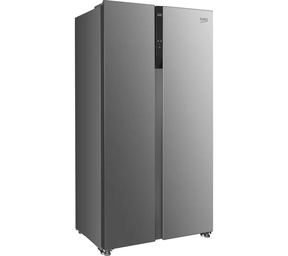 BEKO Frost Free ASL1532PX American-Style Fridge Freezer - Brushed Steel
