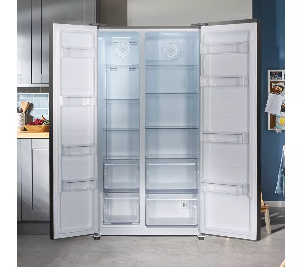 BEKO Frost Free ASL1532PX American-Style Fridge Freezer - Brushed Steel
