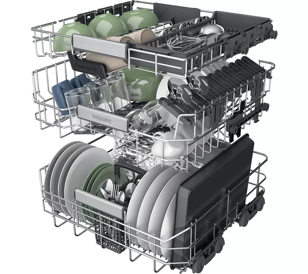 HOTPOINT Hydroforce H8I HT59 LS UK Full-size Fully Integrated Dishwasher