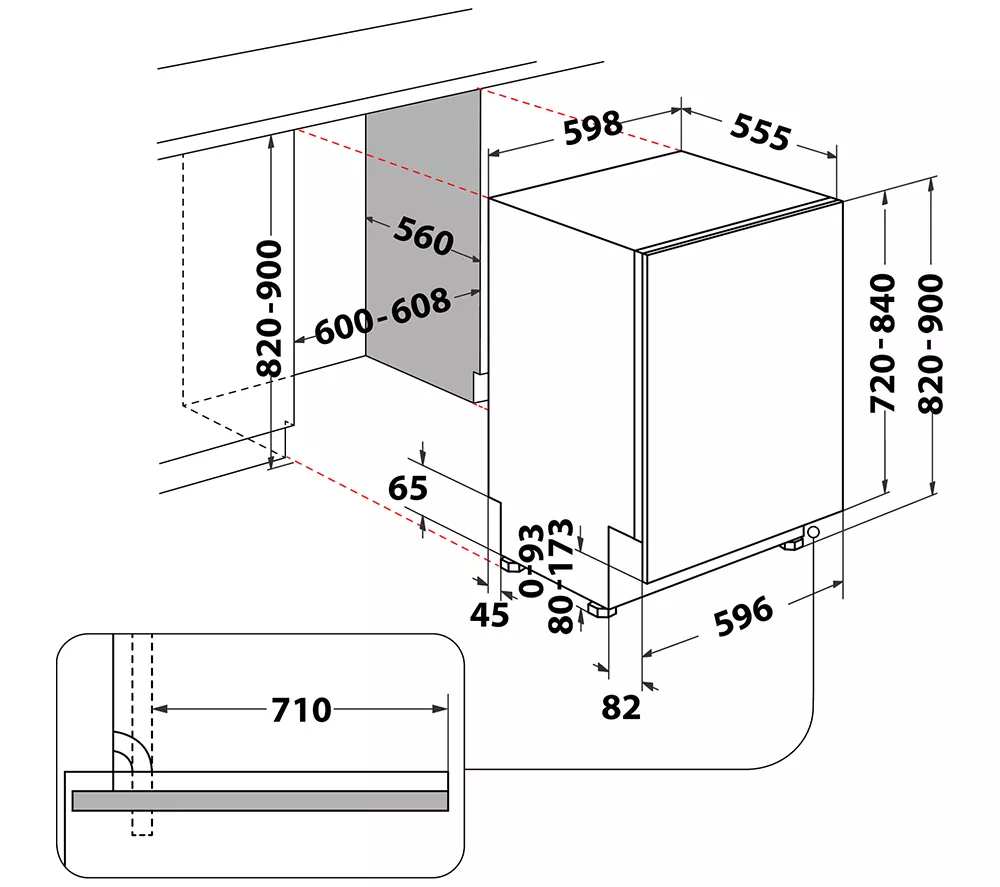 HOTPOINT Hydroforce H8I HT59 LS UK Full-size Fully Integrated Dishwasher