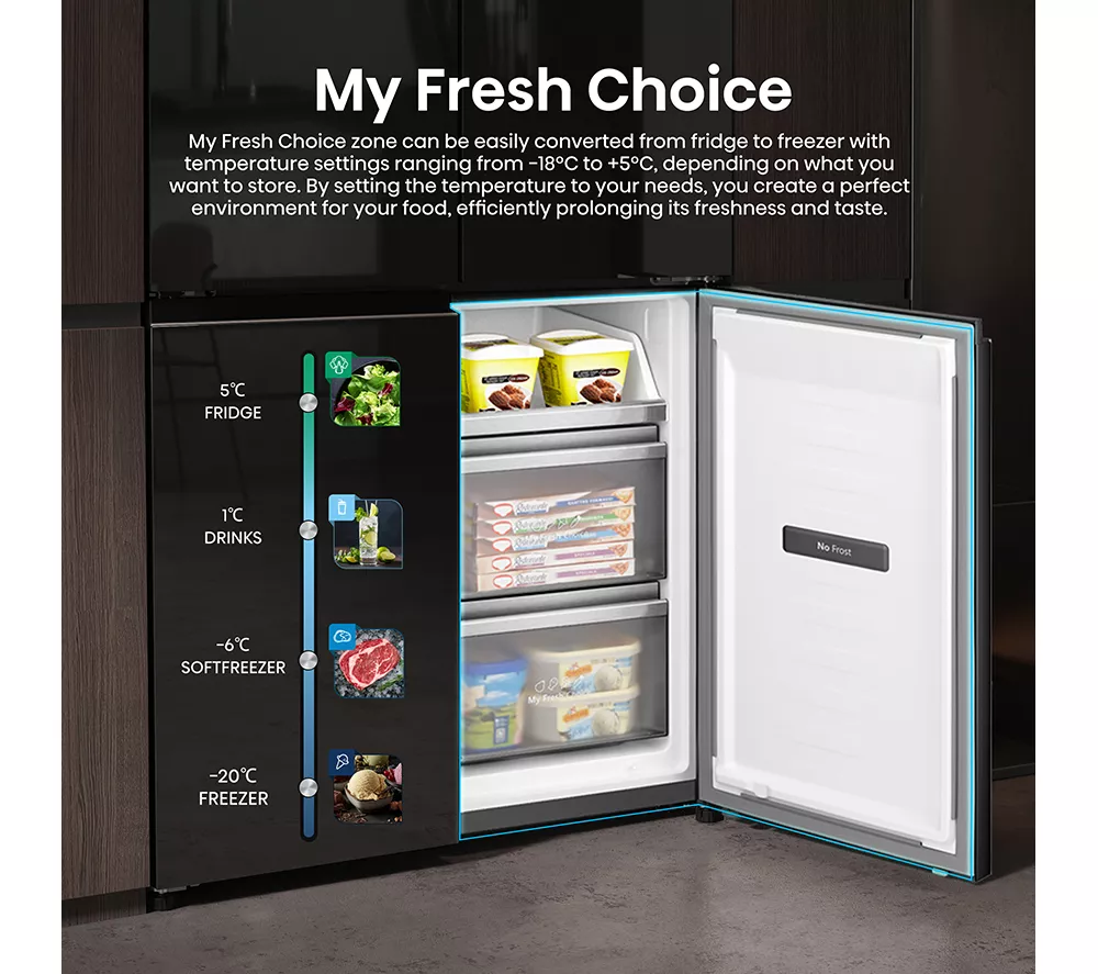 HISENSE RQ768N4GBE Fridge Freezer - Black