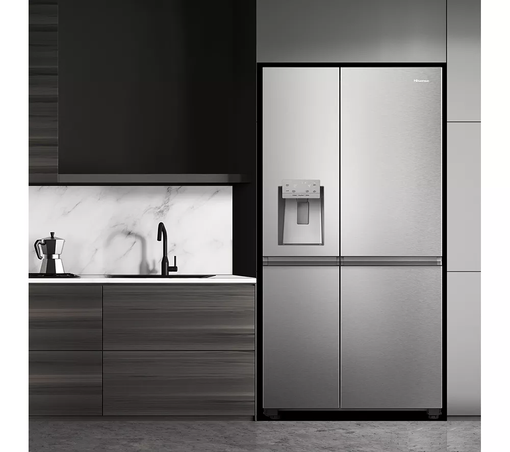 HISENSE PureFlat RS818N4TIC American-Style Smart Fridge Freezer - Stainless Steel