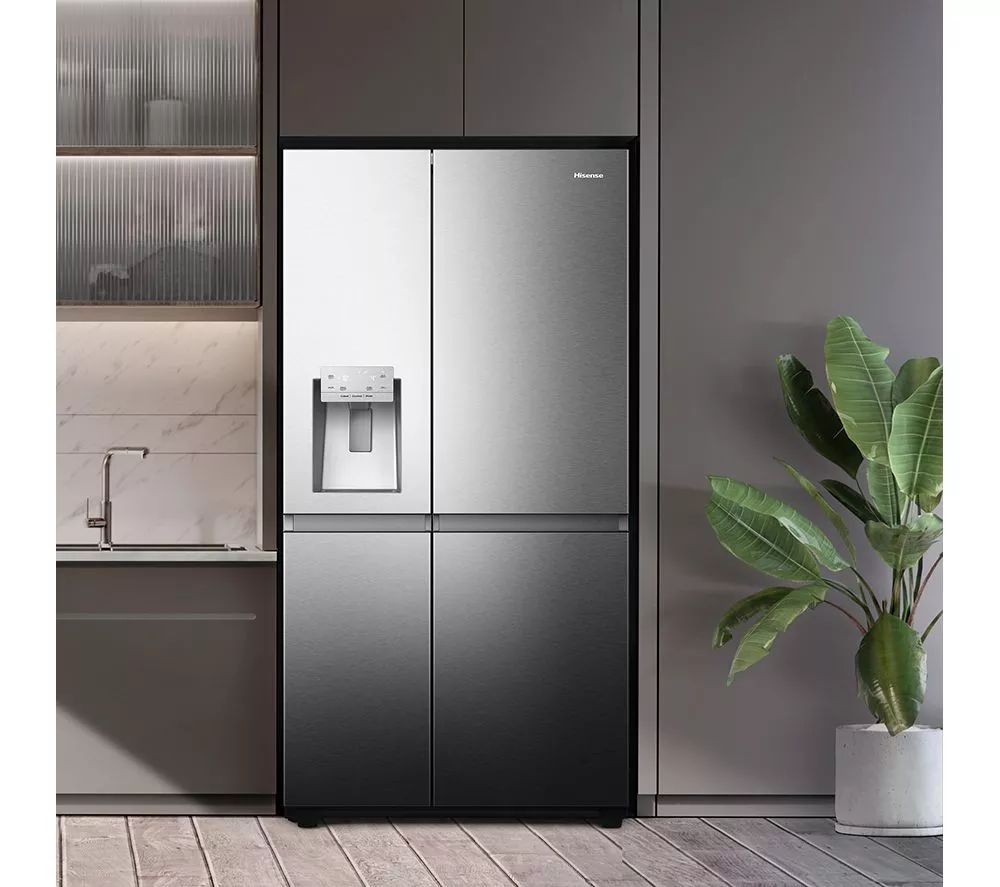 HISENSE PureFlat RS818N4TIC American-Style Smart Fridge Freezer - Stainless Steel