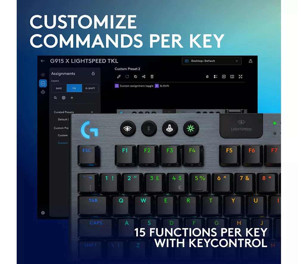 LOGITECH G915 LIGHTSPEED RGB Wireless Mechanical Gaming Keyboard