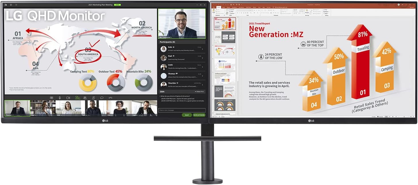 LG Ergo Dual 27QP88D-B.AEK Quad HD 27" IPS LCD Monitor - Black