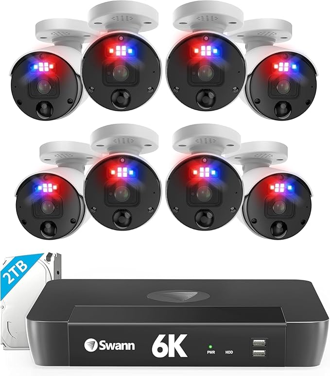 SWANN Enforcer SWNVK-1690008 16-channel 4K Ultra HD NVR Security System - 4 TB 8 Cameras