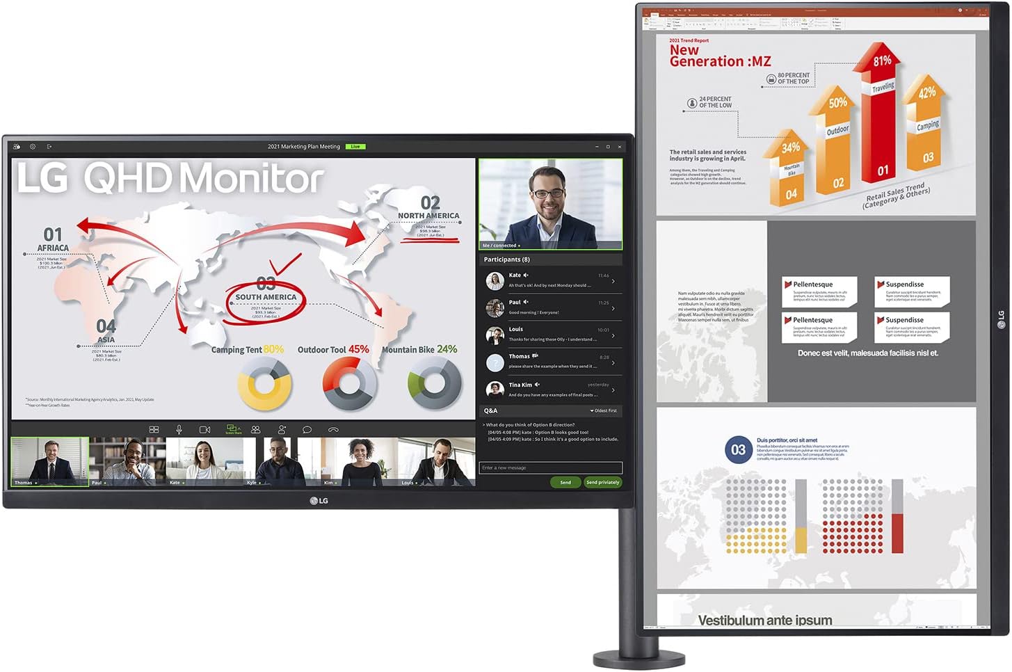 LG Ergo Dual 27QP88D-B.AEK Quad HD 27" IPS LCD Monitor - Black